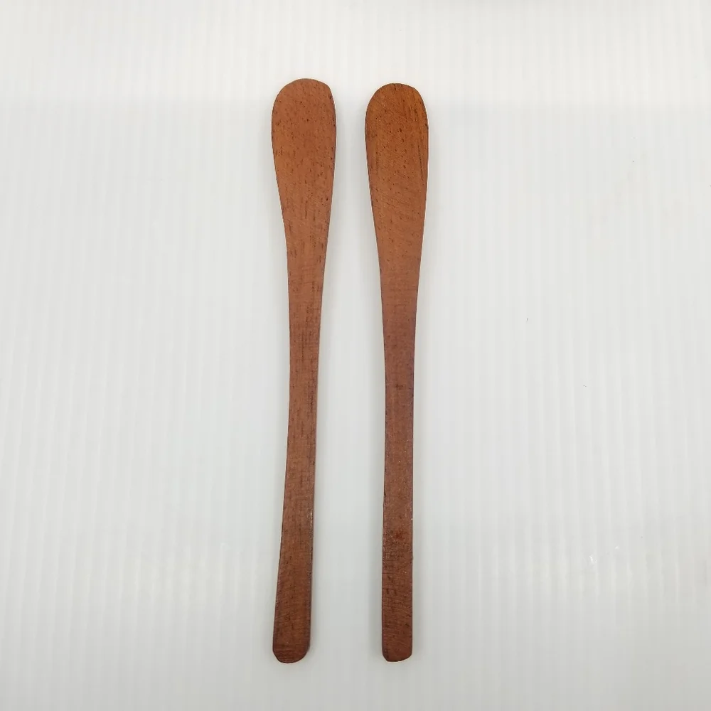Primitive Farmhouse Condiment Spice Salt Pepper Wooden Set With Spoon‎